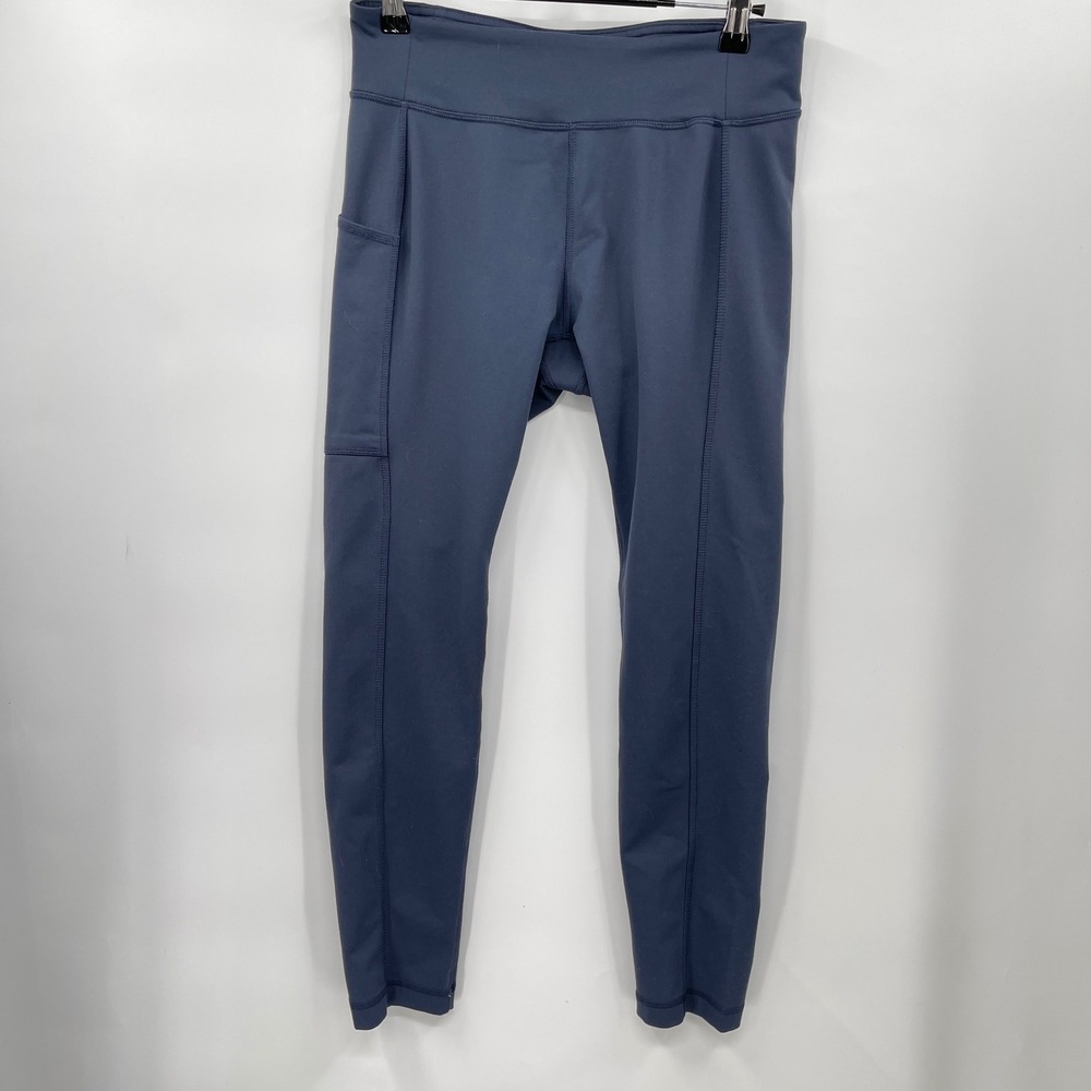 Columbia Women's Blue Athletic Leggings Pockets Mid Rise Size Medium